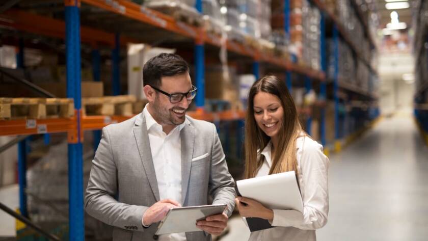 Happy discussion with Warehouse Manager