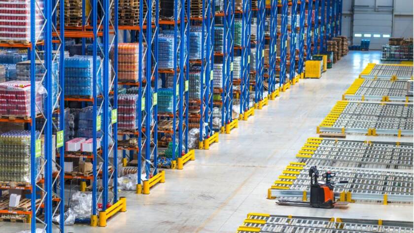 Goods arranged in a allotted racks